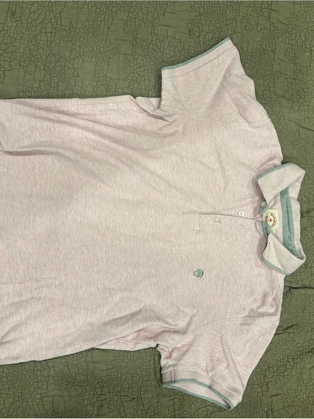 Brooks Brothers Light Pink Heather Polo with Gray Trim